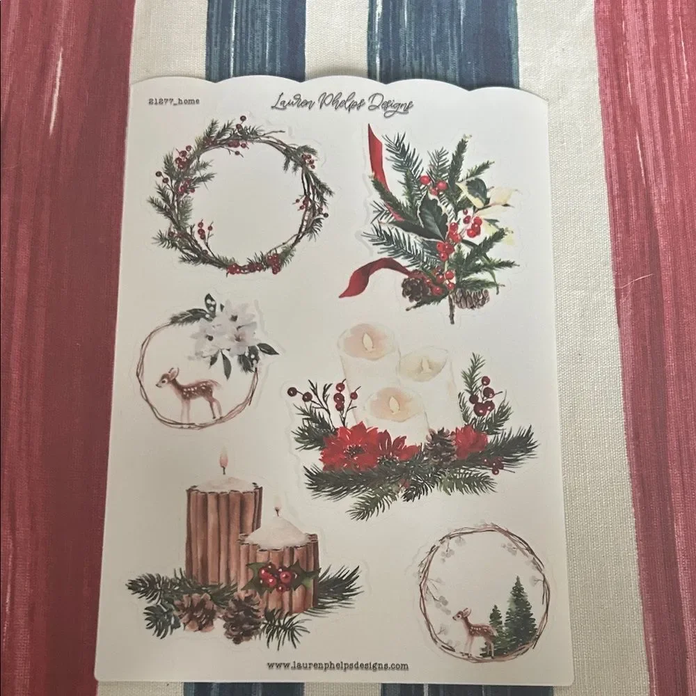 Lauren phelps design 5 sticker sheets  Holiday print NEW